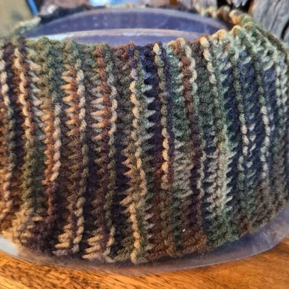 Hand Knit Camo Headband Ear Warmer Twisted Camo Head Wrap New